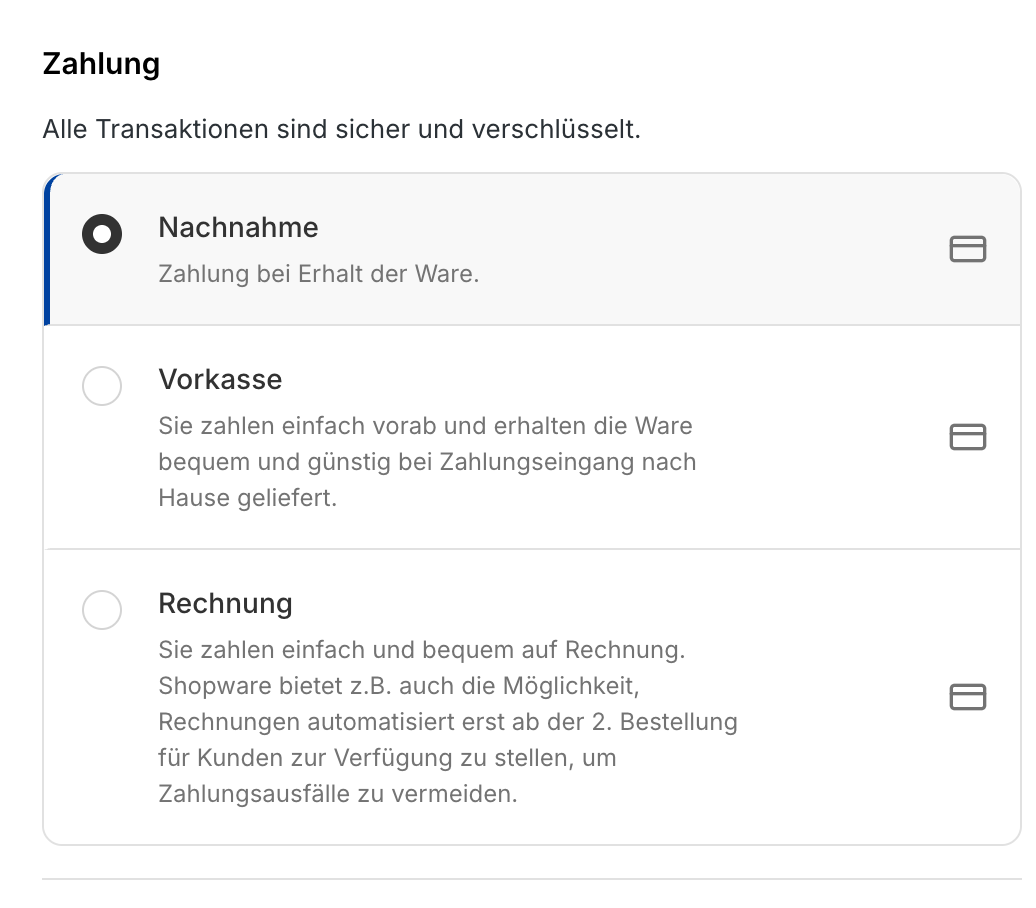 Zahlungsarten